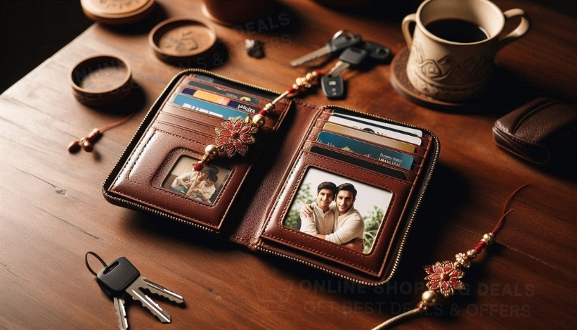 Buy Affordable Personalized Leather Wallet with RFID Protection for your Brother as Rakhi Gift