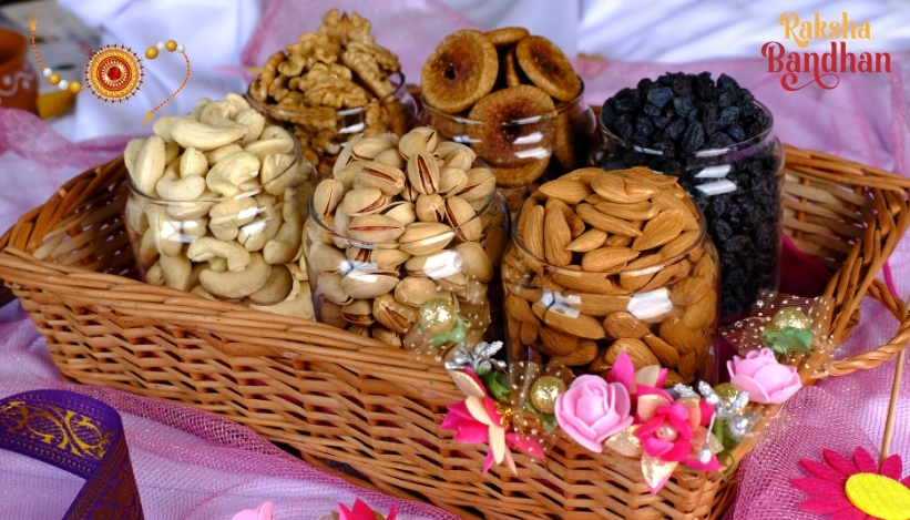Buy Rakhi with Dry Fruits Hamper for your Brother this Raksha Bandhan